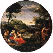 CARRACCI, Annibale Rest on Flight into Egypt ff oil on canvas